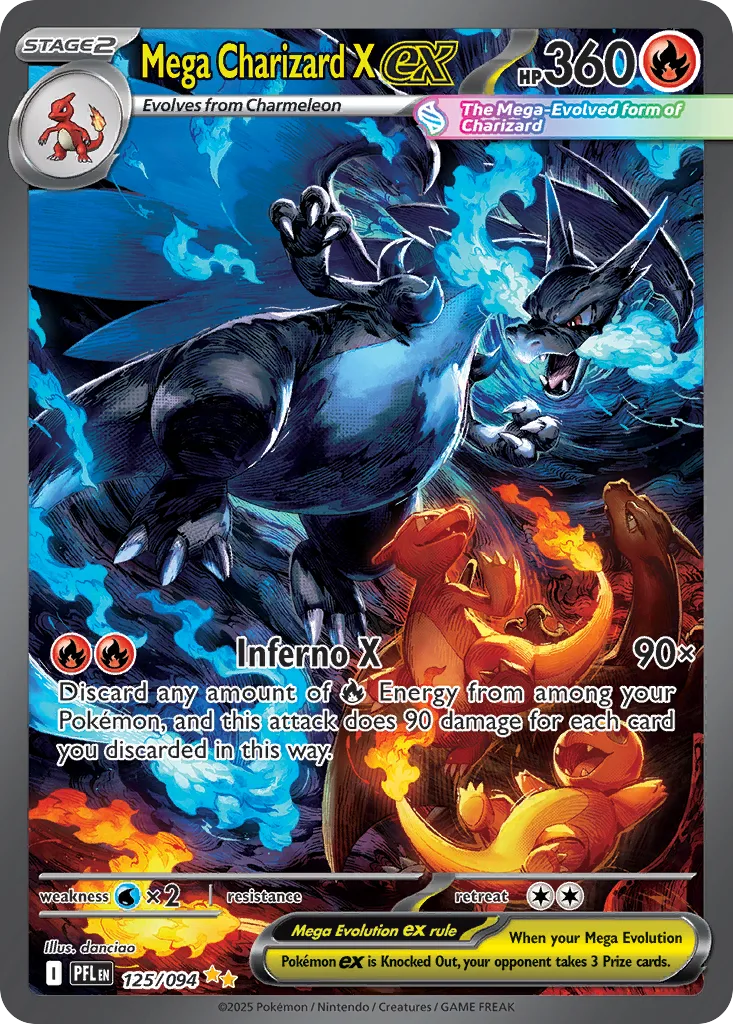 Mega Charizard X ex (PFL 125) – Phantasmal Flames – Normal
