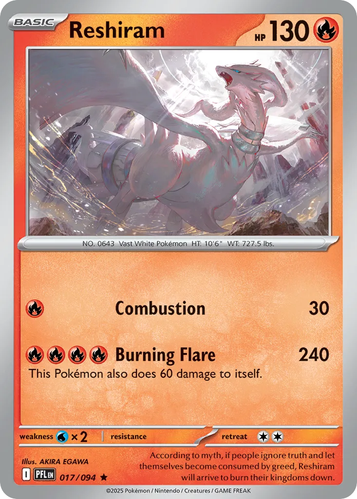 Reshiram - HOLO (PFL 017) – Phantasmal Flames – Normal