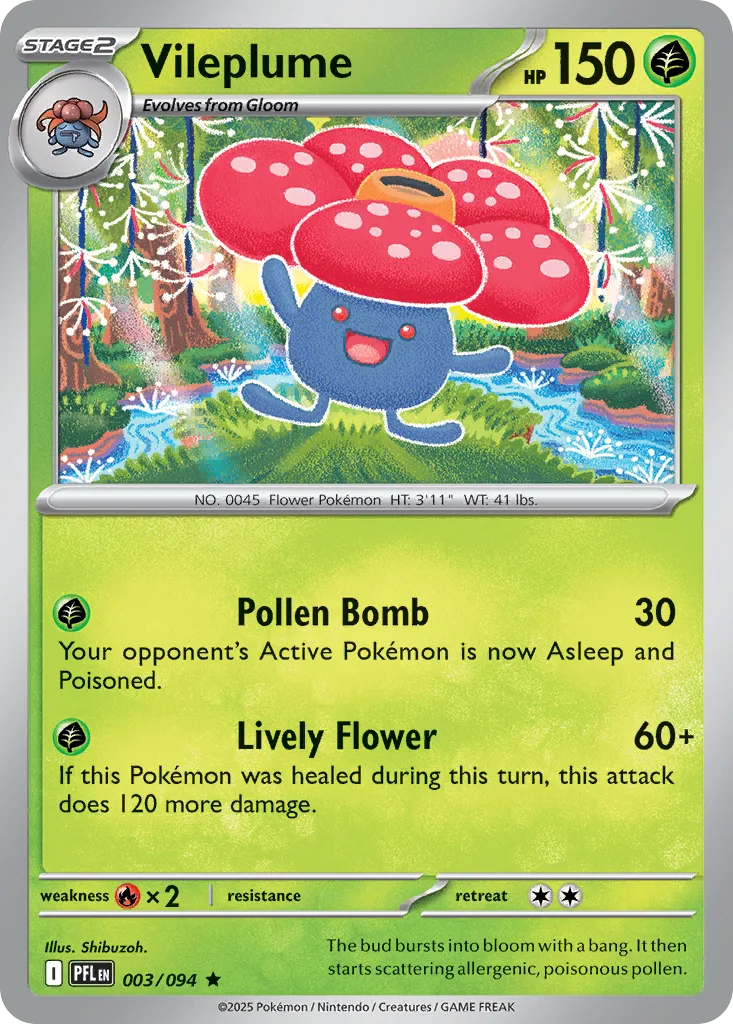 Vileplume - HOLO (PFL 003) – Phantasmal Flames – Normal