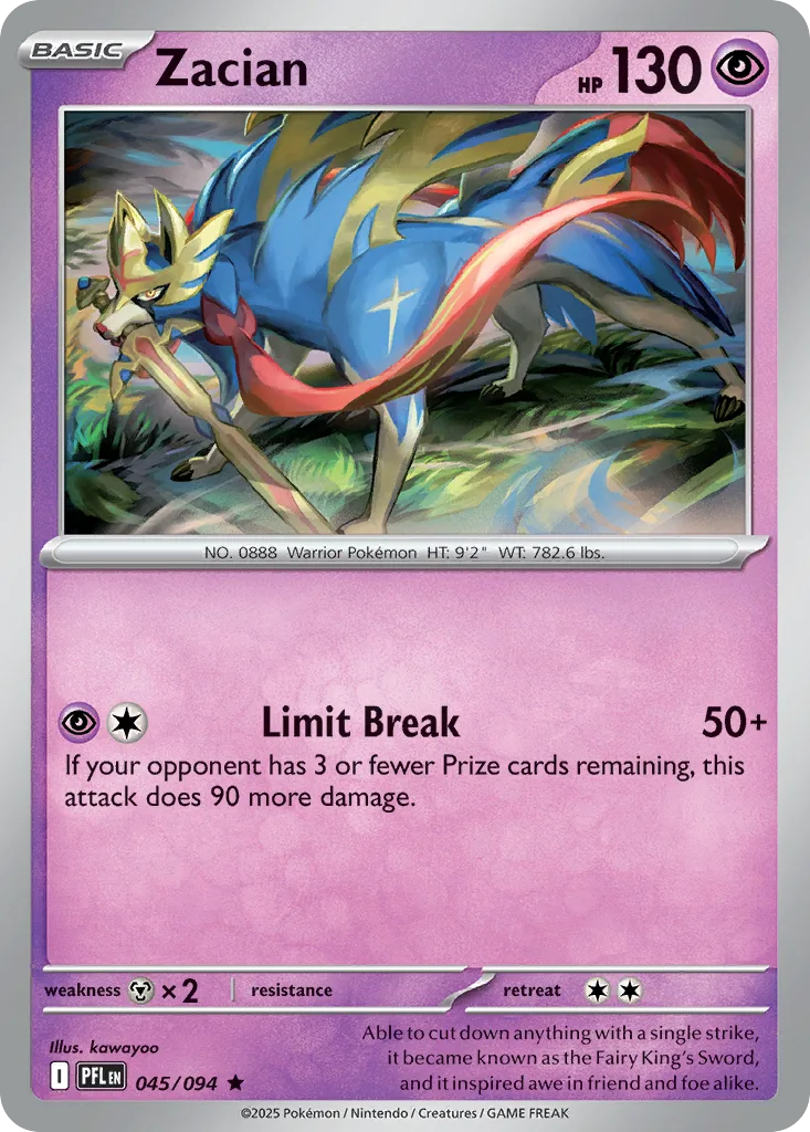 Zacian - HOLO (PFL 045) – Phantasmal Flames – Normal