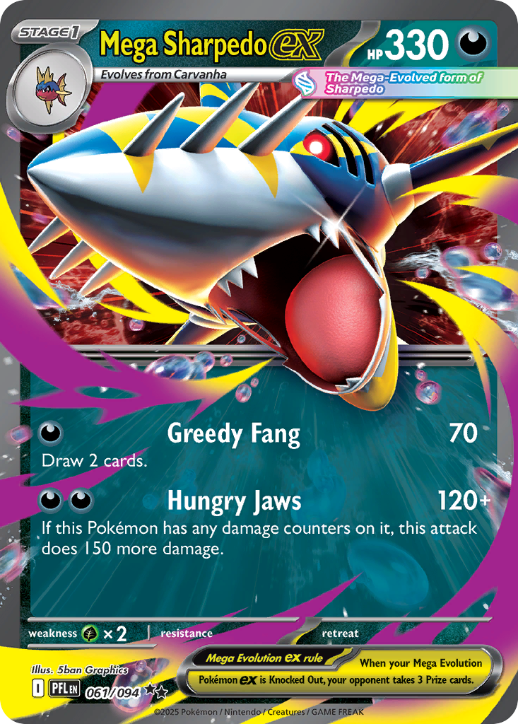 Mega Sharpedo ex (PFL 061) – Phantasmal Flames – Normal
