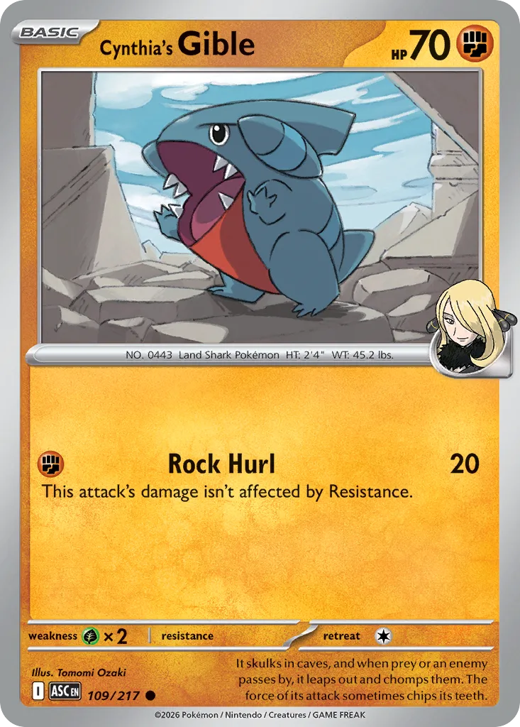 Cynthia's Gible (ASC 109) – Ascended Heroes – Normal
