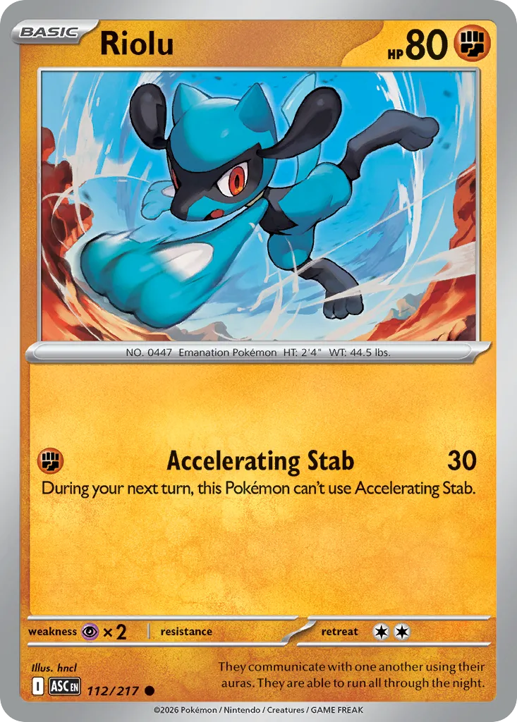 Riolu - Reverse Holo - Ball Pattern (ASC 112) – Ascended Heroes – Normal
