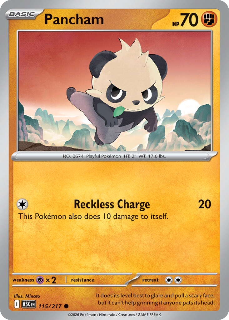 Pancham - Reverse Holo - Ball Pattern (ASC 115) – Ascended Heroes – Normal