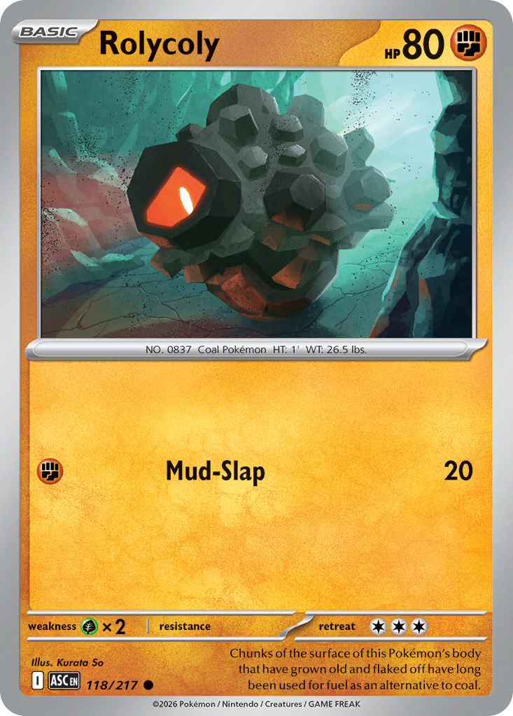 Rolycoly - Reverse Holo - Ball Pattern (ASC 118) – Ascended Heroes – Normal