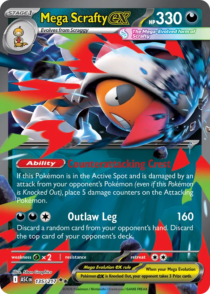 Mega Scrafty ex (ASC 135) – Ascended Heroes – Normal