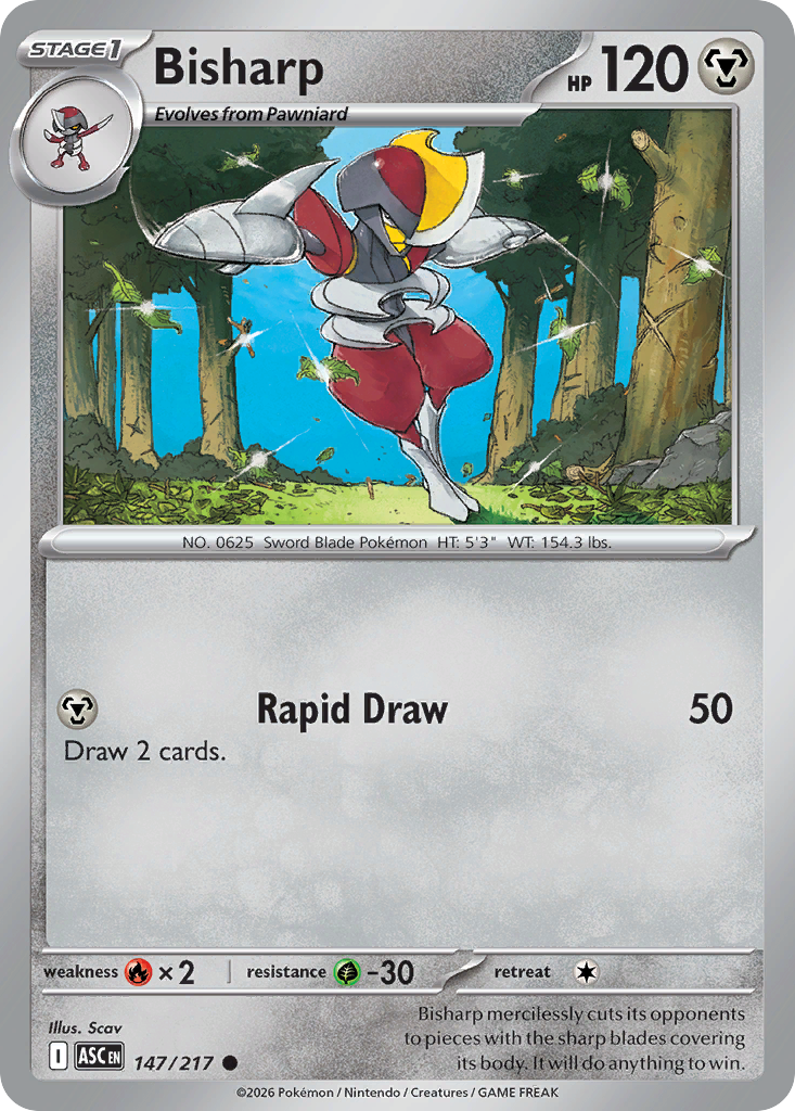 Bisharp - Reverse Holo - Ball Pattern (ASC 147) – Ascended Heroes – Normal