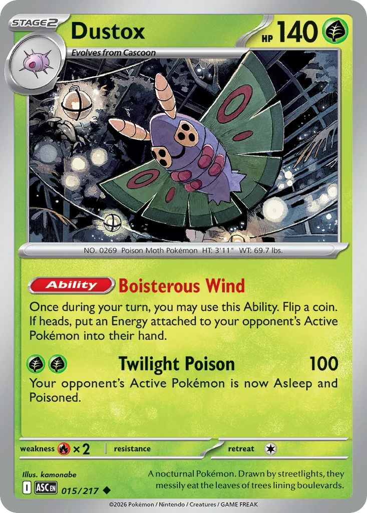 Dustox - Reverse Holo - Ball Pattern (ASC 015) – Ascended Heroes – Normal