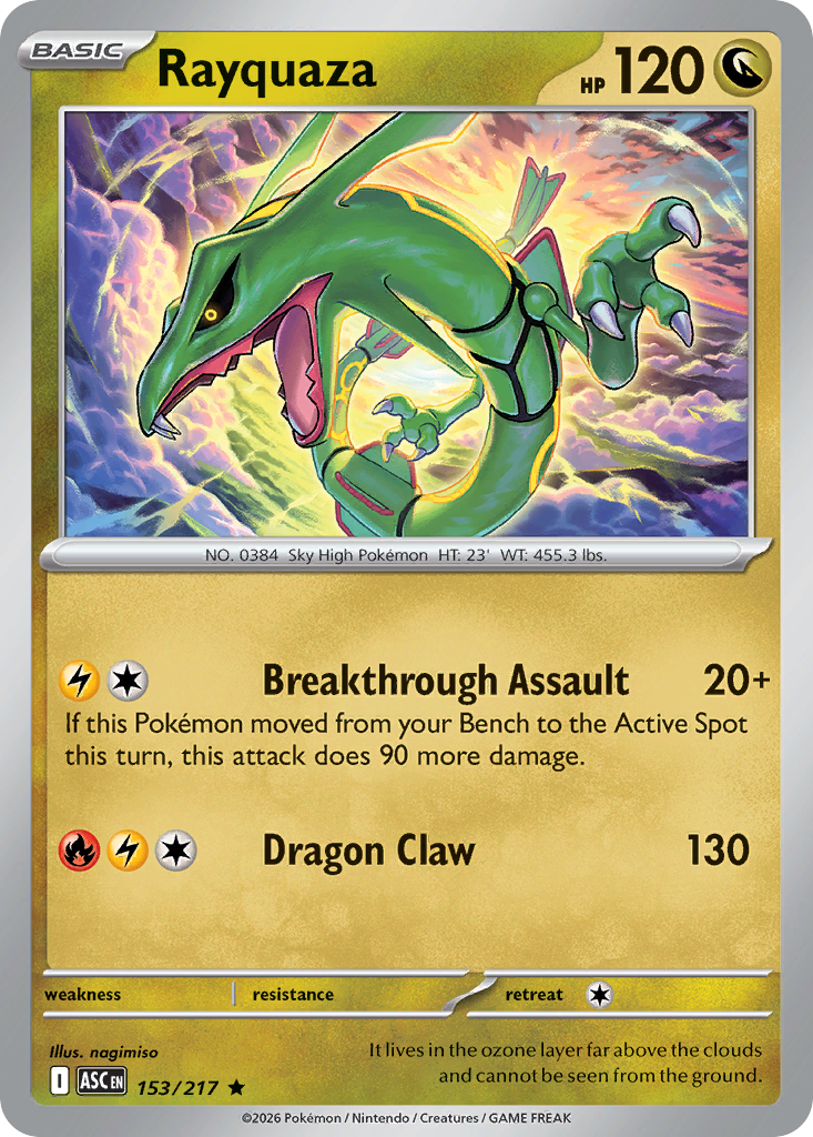 Rayquaza - Reverse Holo - Ball Pattern (ASC 153) – Ascended Heroes – Normal
