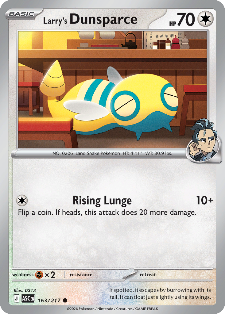 Larry's Dunsparce - Reverse Holo - Energy Pattern (ASC 163) – Ascended Heroes – Normal