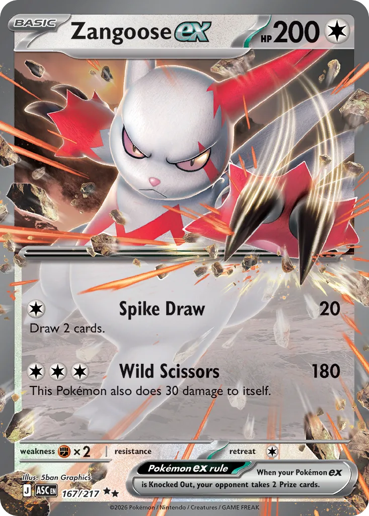 Zangoose ex (ASC 167) – Ascended Heroes – Normal