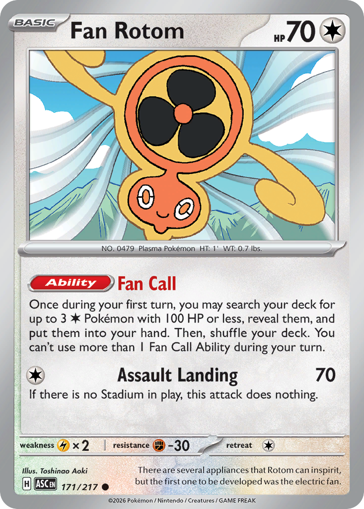Fan Rotom - Reverse Holo - Ball Pattern (ASC 171) – Ascended Heroes – Normal