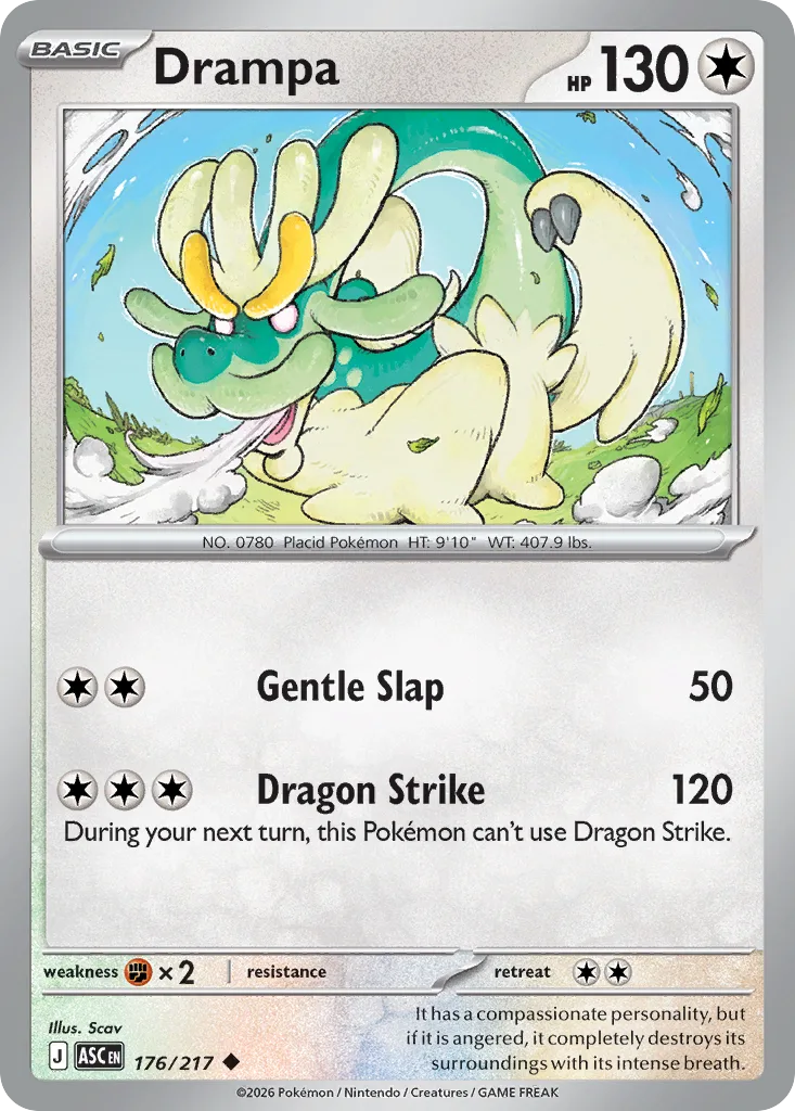 Drampa - Reverse Holo - Ball Pattern (ASC 176) – Ascended Heroes – Normal