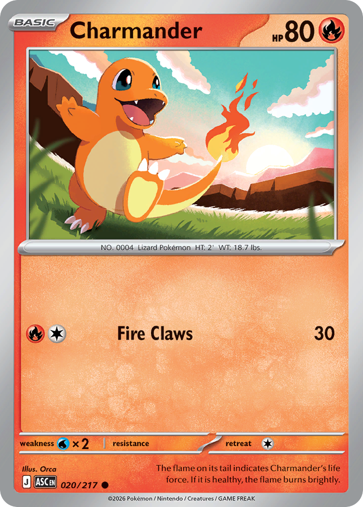Charmander - Reverse Holo - Ball Pattern (ASC 020) – Ascended Heroes – Normal