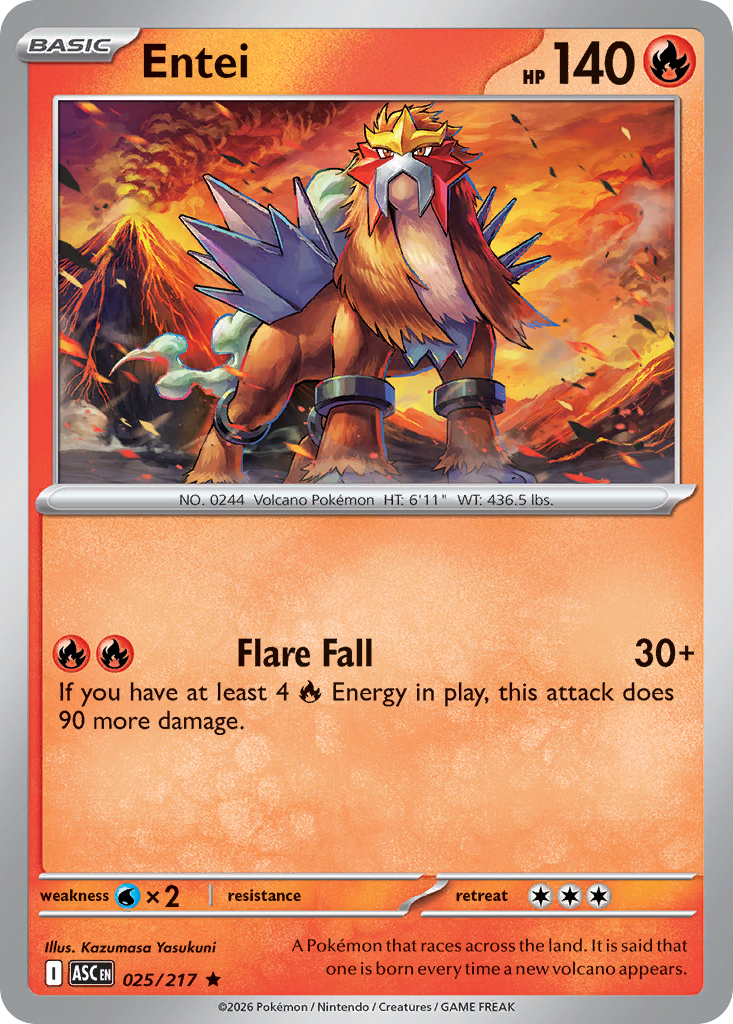 Entei - Reverse Holo - Ball Pattern (ASC 025) – Ascended Heroes – Normal