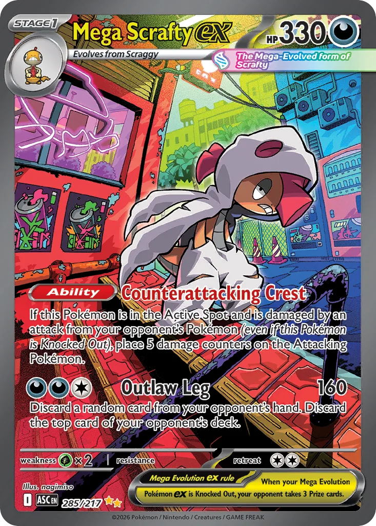 Mega Scrafty ex (ASC 285) – Ascended Heroes – Normal