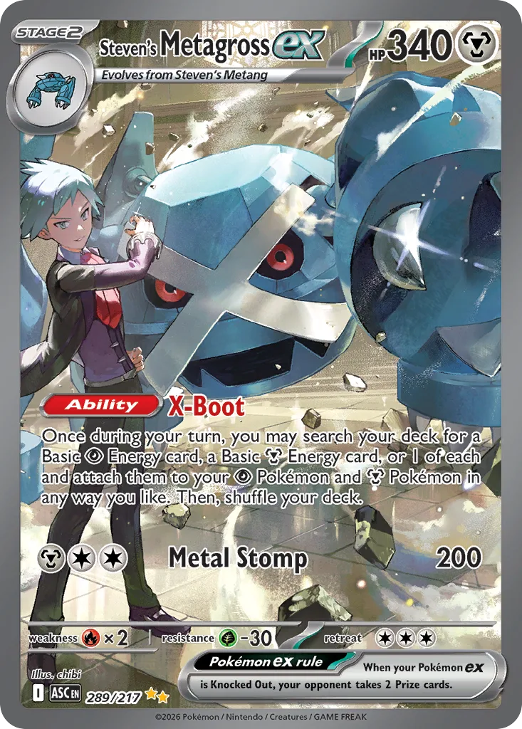 Steven's Metagross ex (ASC 289) – Ascended Heroes – Normal
