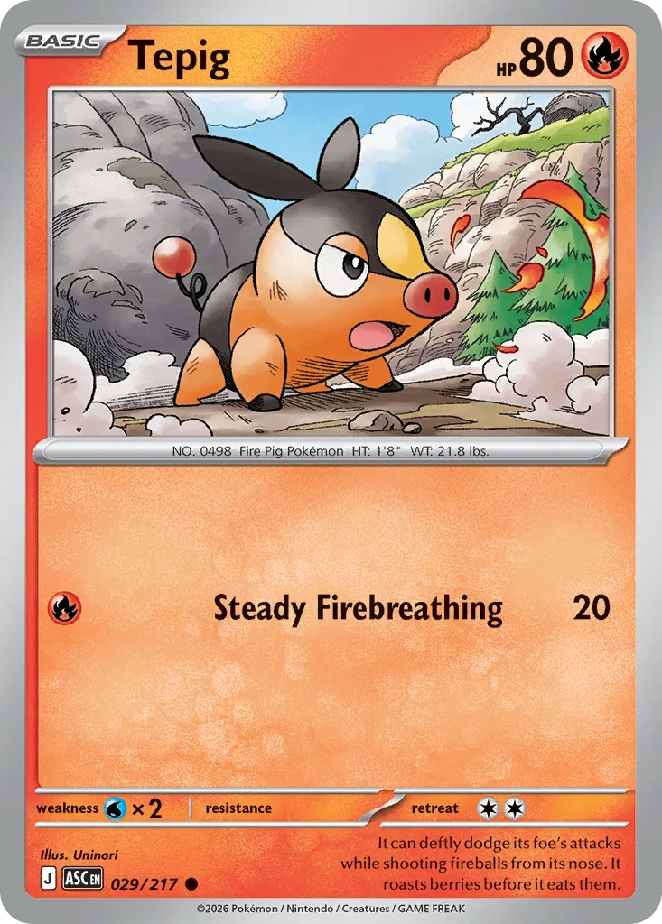 Tepig - Reverse Holo - Ball Pattern (ASC 029) – Ascended Heroes – Reverse Holo