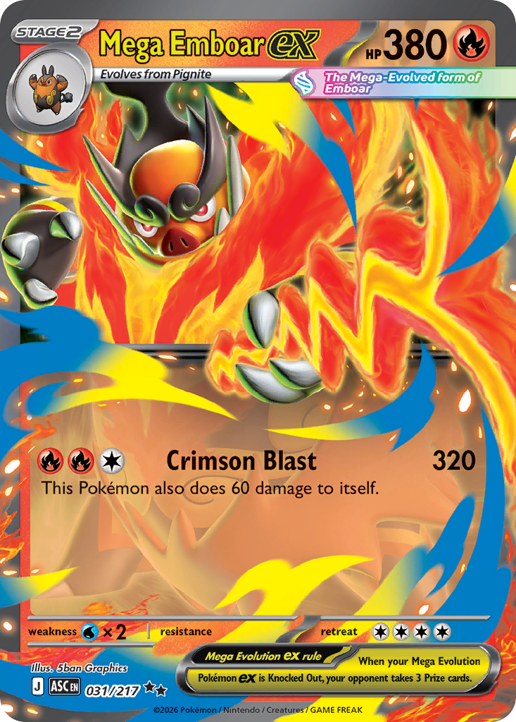 Mega Emboar ex (ASC 031) – Ascended Heroes – Normal