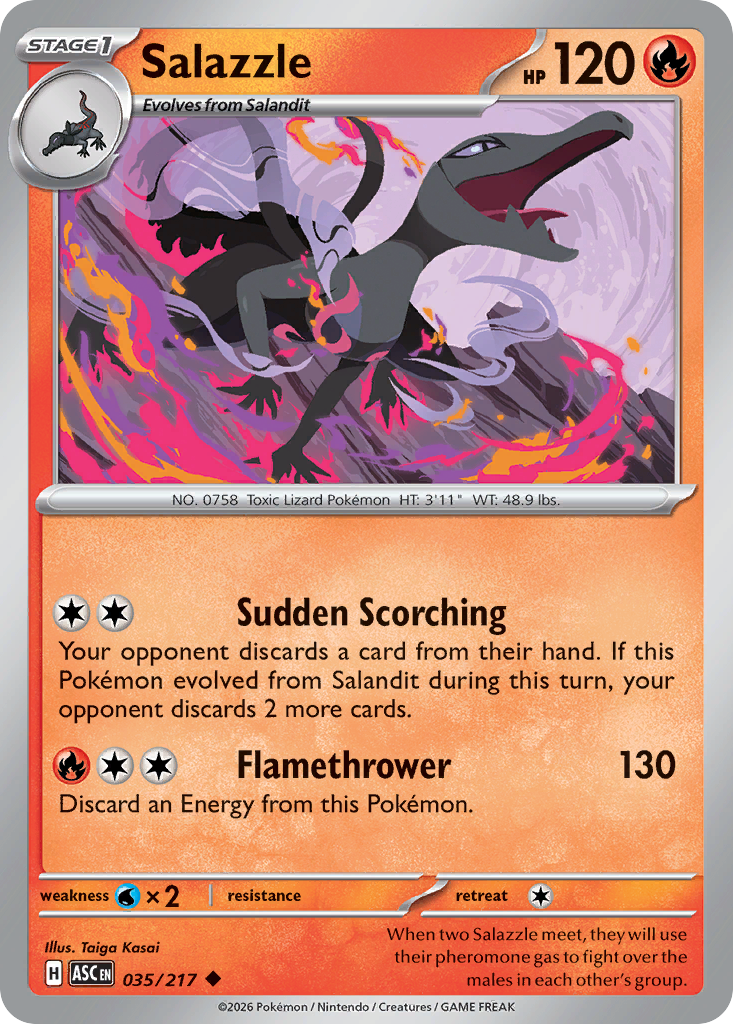 Salazzle - Reverse Holo - Ball Pattern (ASC 035) – Ascended Heroes – Normal