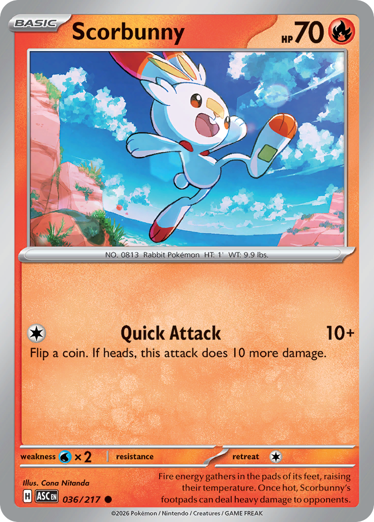 Scorbunny (ASC 036) – Ascended Heroes – Normal