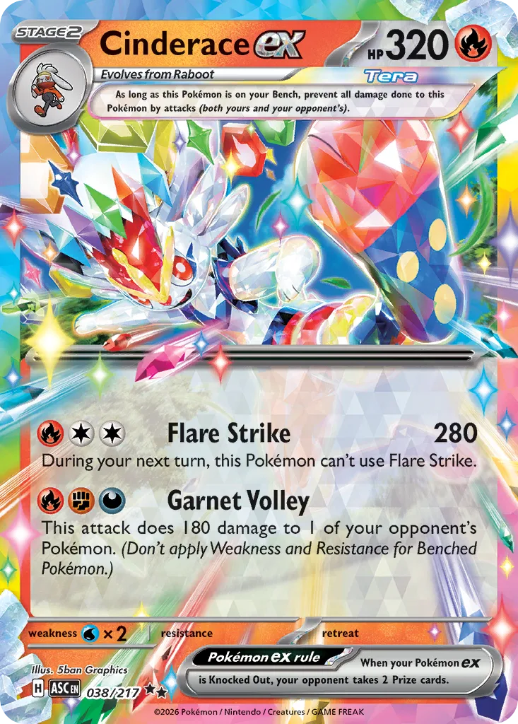 Cinderace ex (ASC 038) – Ascended Heroes – Normal