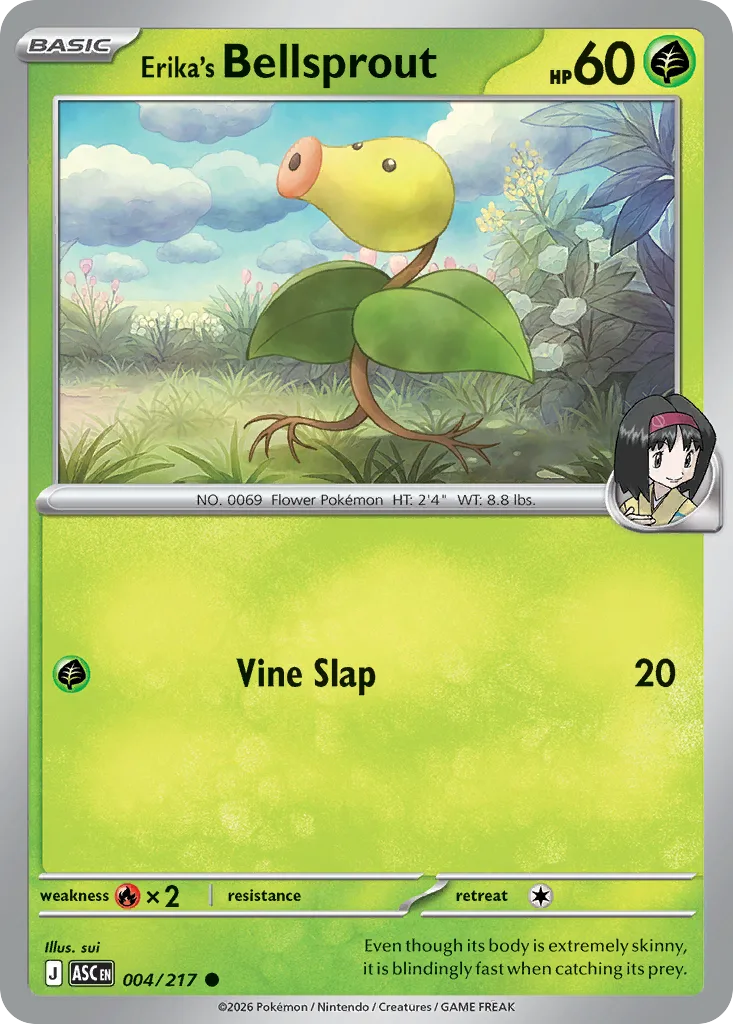 Erika's Bellsprout - Reverse Holo - Energy Pattern (ASC 004) – Ascended Heroes – Normal