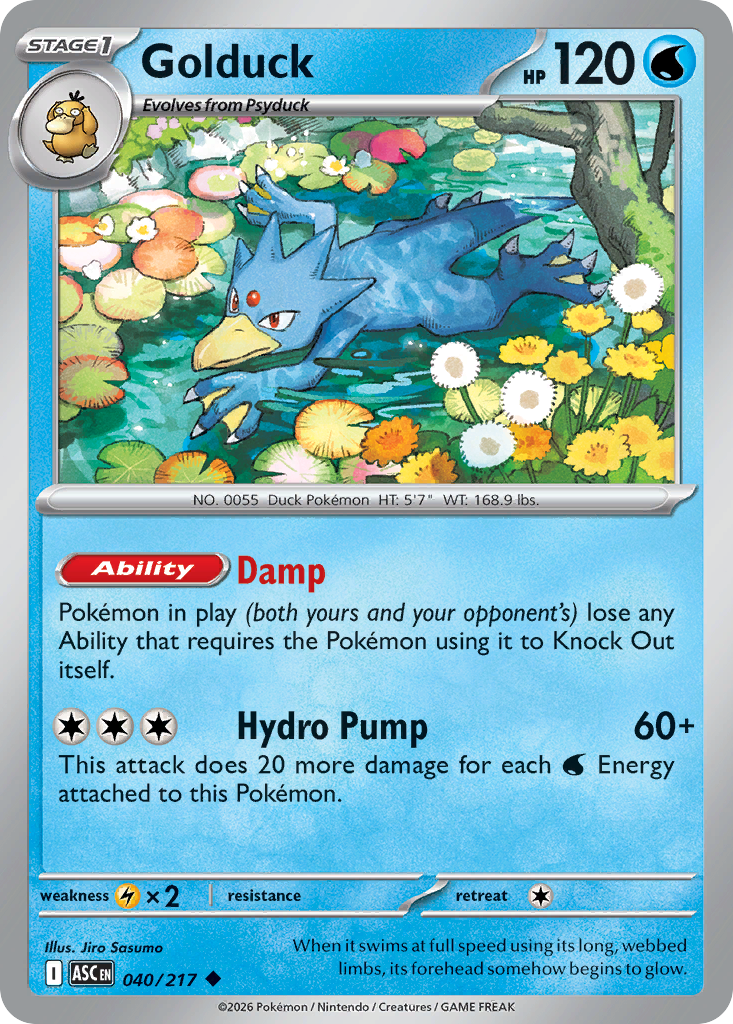 Golduck - Reverse Holo - Ball Pattern (ASC 040) – Ascended Heroes – Normal