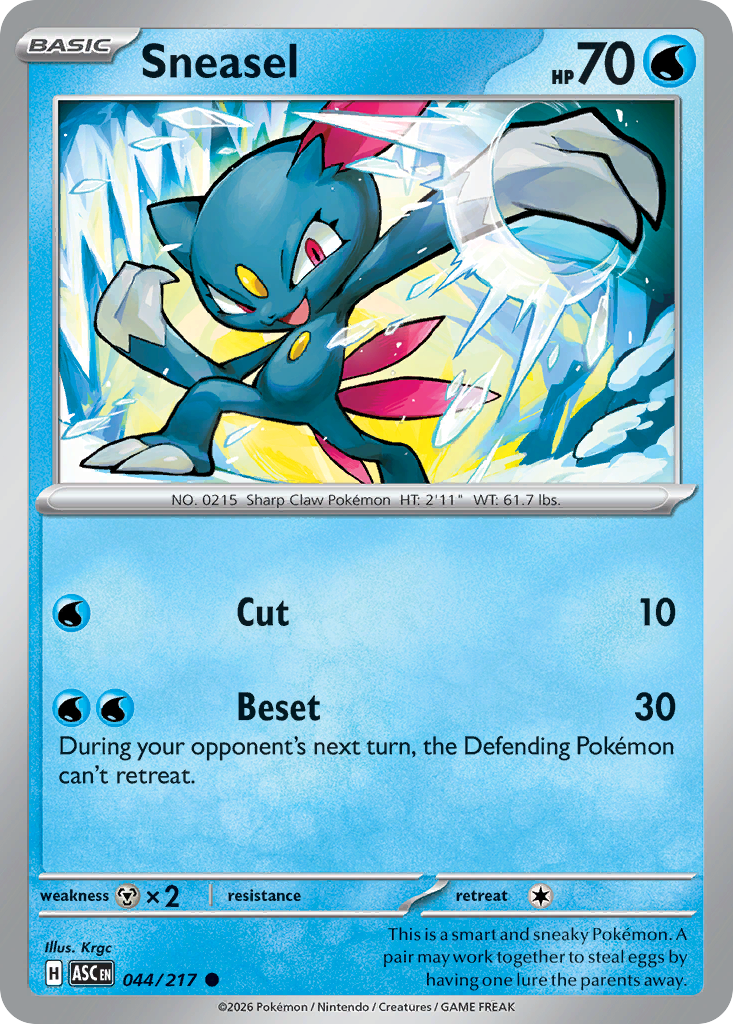 Sneasel - Reverse Holo - Ball Pattern (ASC 044) – Ascended Heroes – Normal