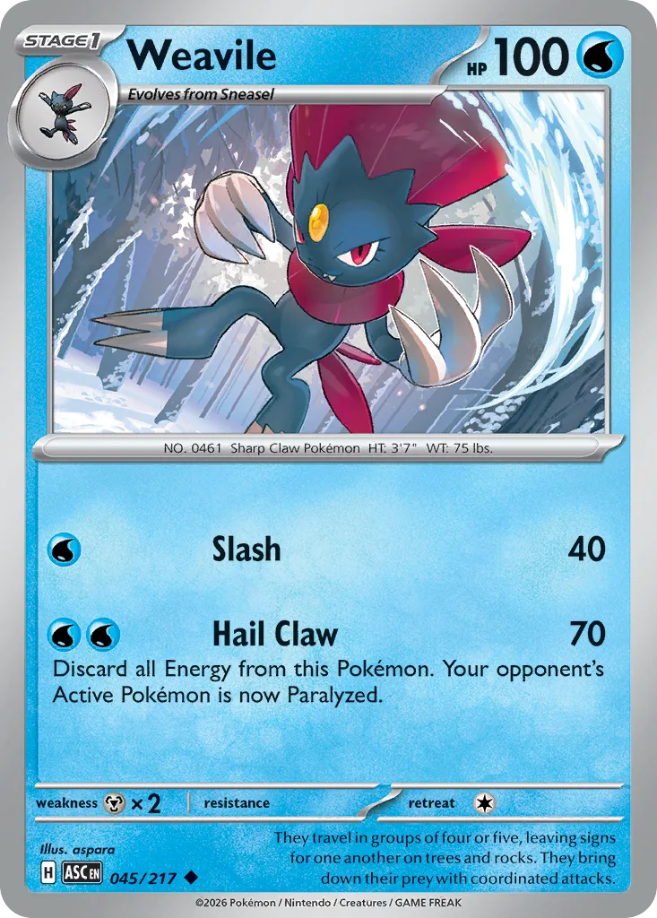 Weavile (ASC 045) – Ascended Heroes – Normal