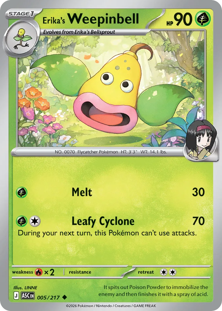 Erika's Weepinbell - Reverse Holo - Energy Pattern (ASC 005) – Ascended Heroes – Reverse Holo