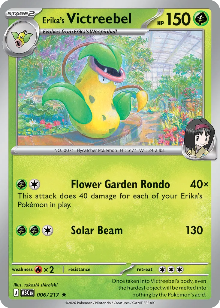 Erika's Victreebel - Reverse Holo - Ball Pattern (ASC 006) – Ascended Heroes – Normal