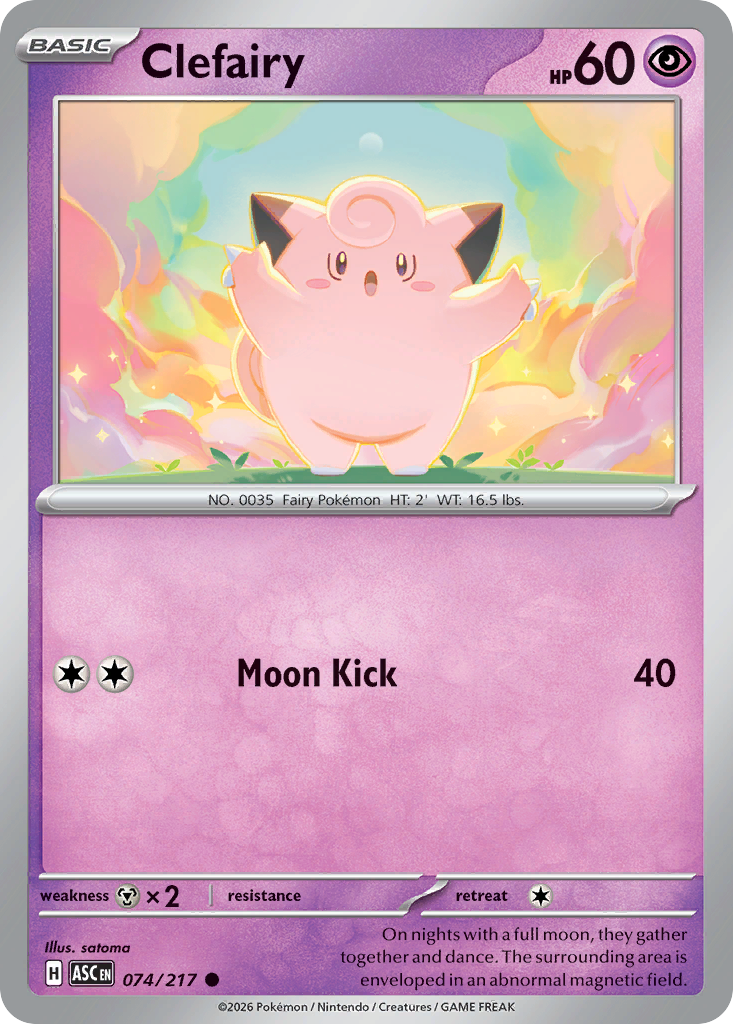 Clefairy - Reverse Holo - Ball Pattern (ASC 074) – Ascended Heroes – Normal