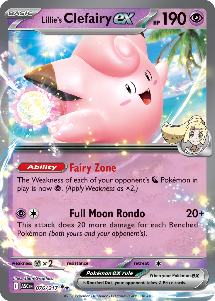 Lillie's Clefairy ex (ASC 076) – Ascended Heroes – Normal