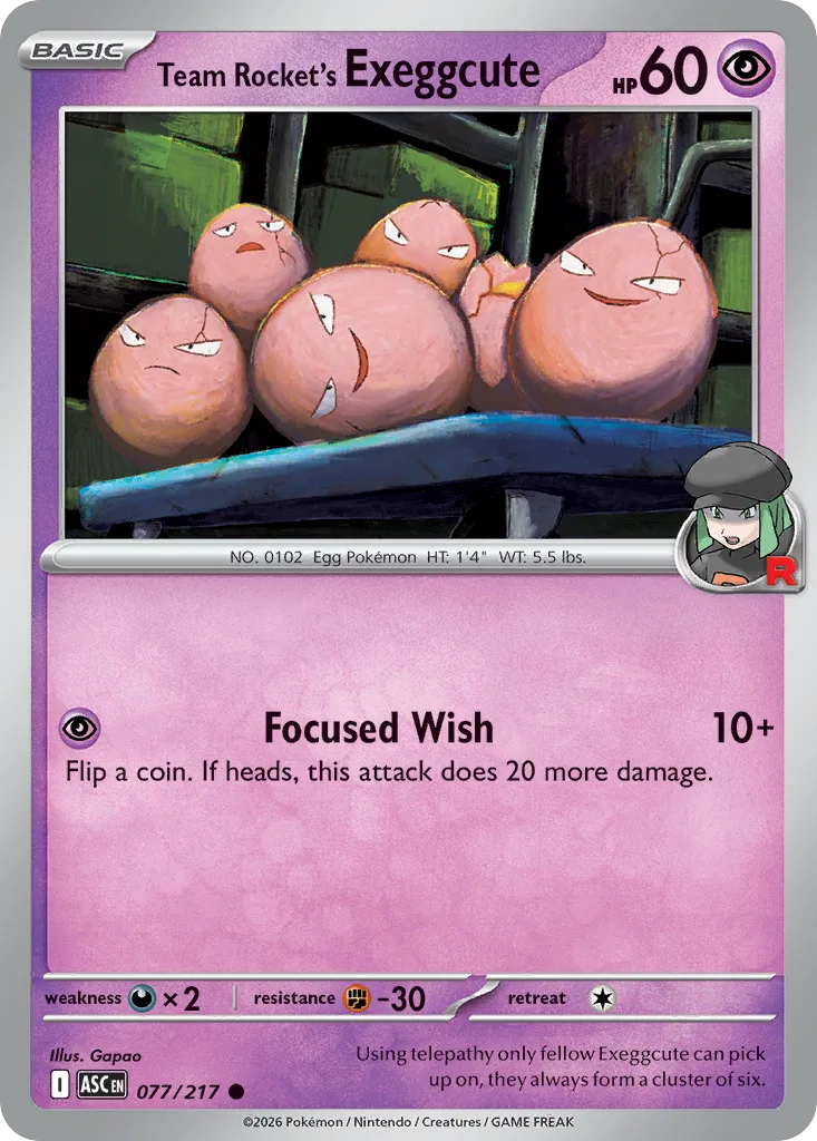 Team Rocket's Exeggcute (ASC 077) – Ascended Heroes – Normal