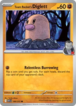Team Rocket's Diglett - Reverse Holo - Energy Pattern