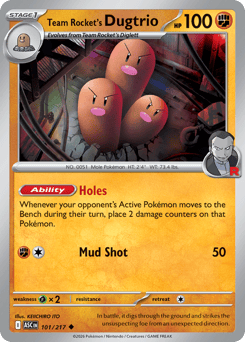 Team Rocket's Dugtrio - Reverse Holo - Team Rocket – Ascended Heroes – Reverse Holo