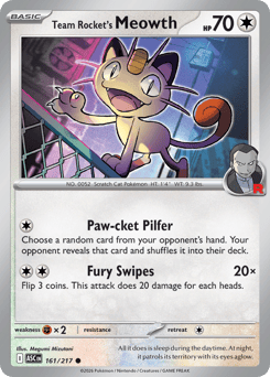 Team Rocket's Meowth - Reverse Holo - Team Rocket – Ascended Heroes – Reverse Holo