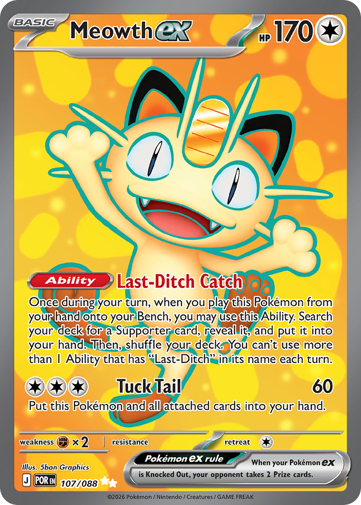 Meowth ex (POR 107) – Perfect Order – Normal
