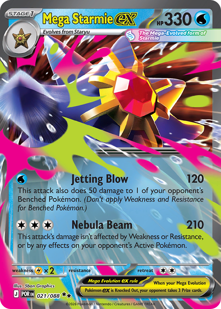 Mega Starmie ex (POR 021) – Perfect Order – Normal