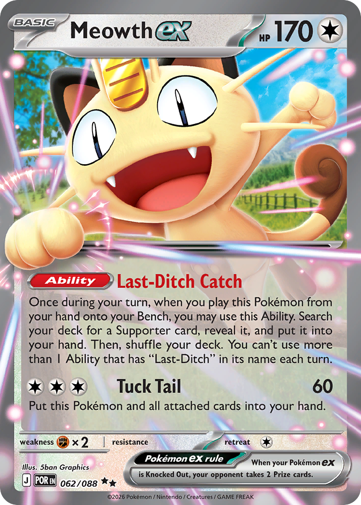 Meowth ex (POR 062) – Perfect Order – Normal