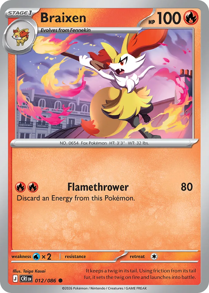 Braixen (CRI 012) – Chaos Rising – Normal