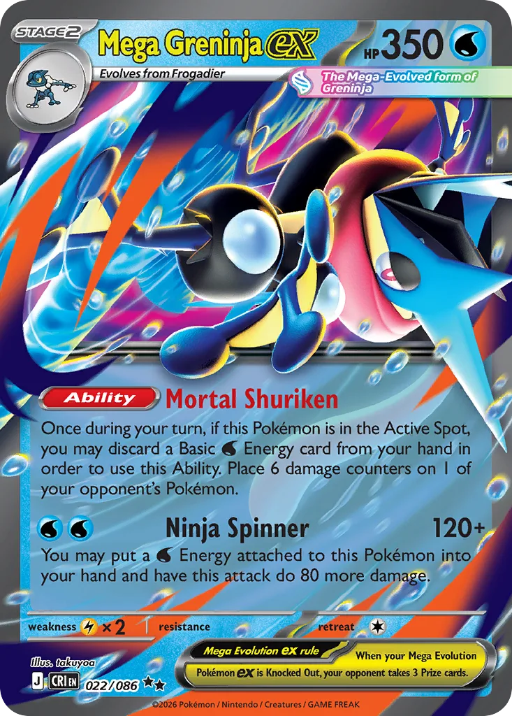 Mega Greninja ex (CRI 022) – Chaos Rising – Normal