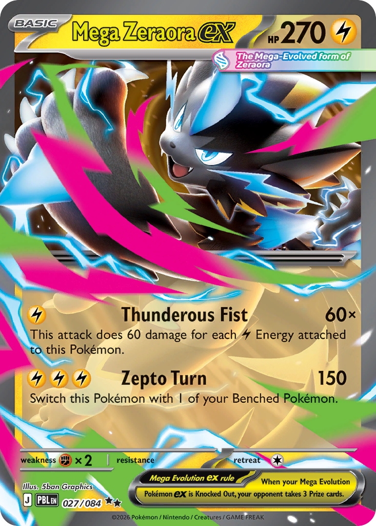 Mega Zeraora ex (PBL 027) – Pitch Black – Normal