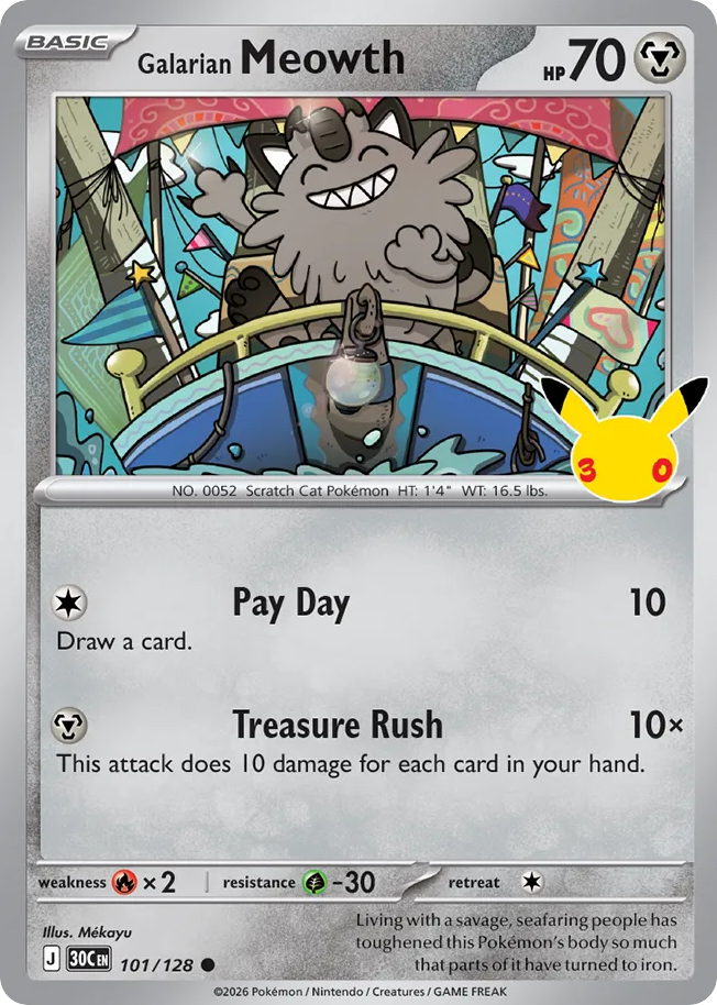 Galarian Meowth (30C 101) – 30th Celebration – Normal