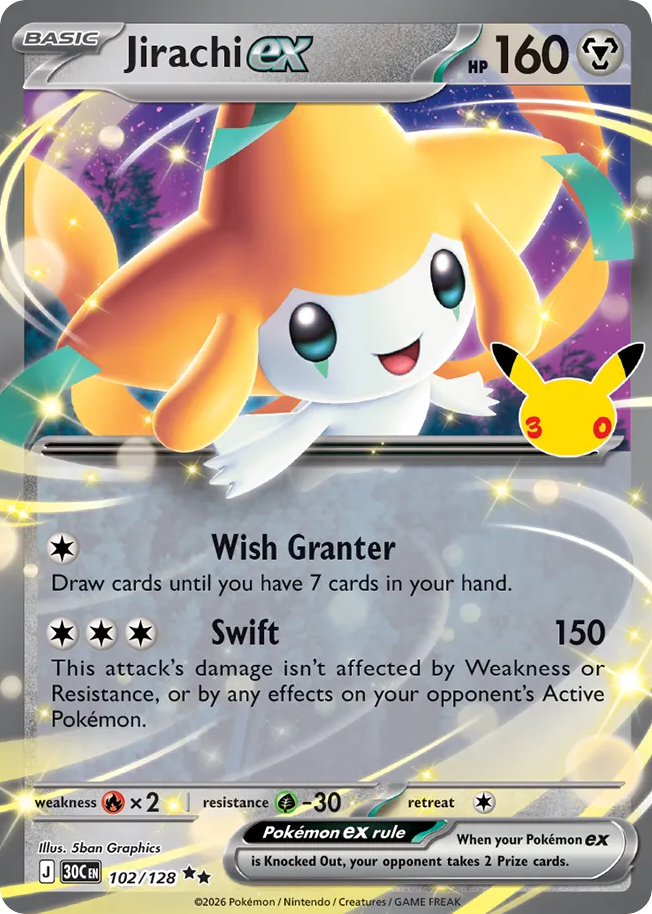 Jirachi ex (30C 102) – 30th Celebration – Normal
