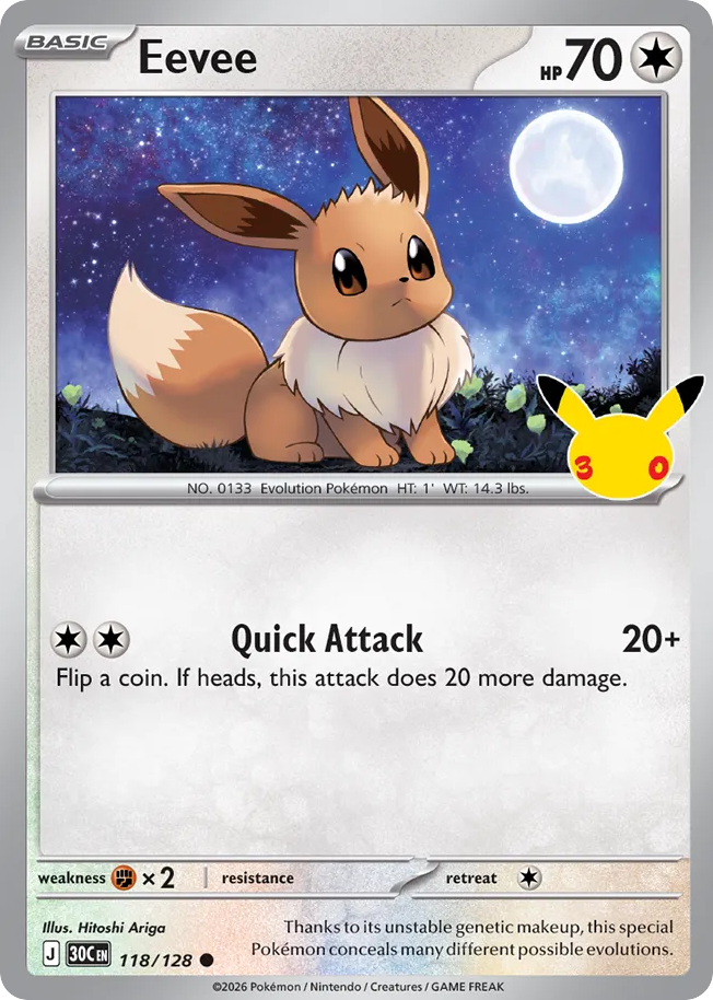 Eevee (30C 118) – 30th Celebration – Normal