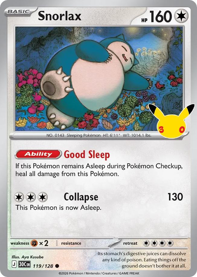 Snorlax (30C 119) – 30th Celebration – Normal