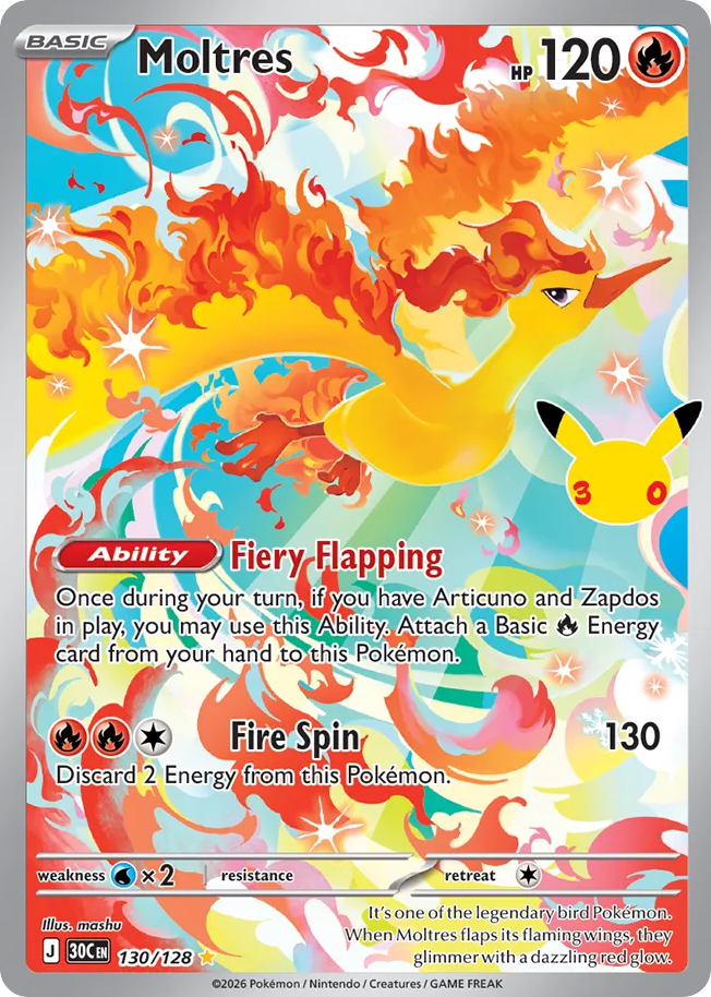 Moltres (30C 130) – 30th Celebration – Normal