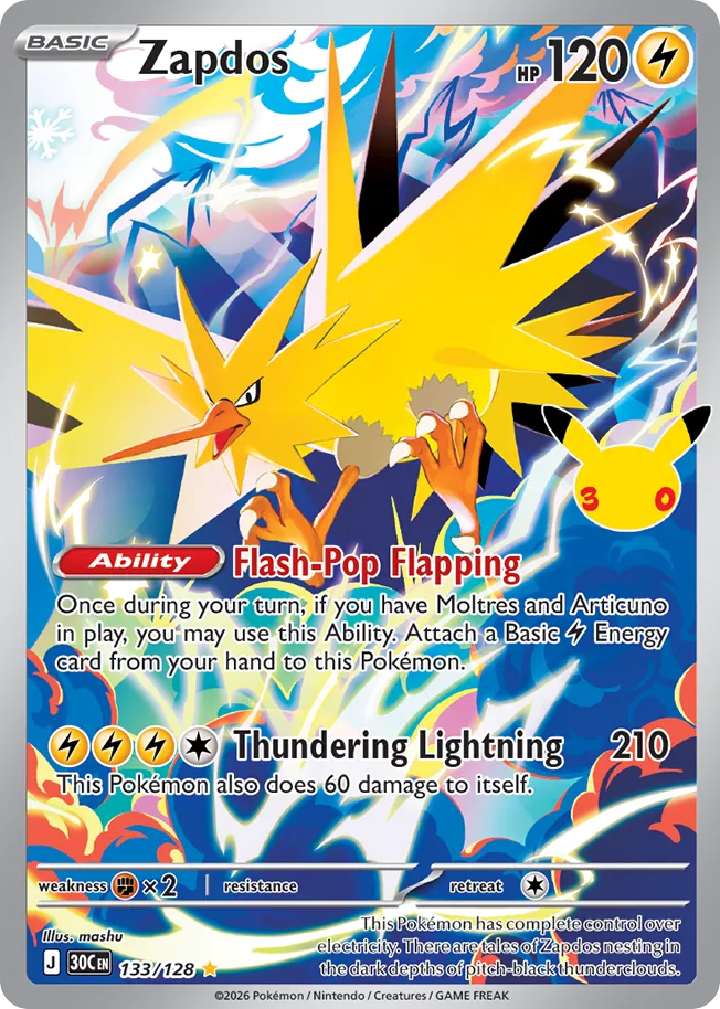 Zapdos (30C 133) – 30th Celebration – Normal
